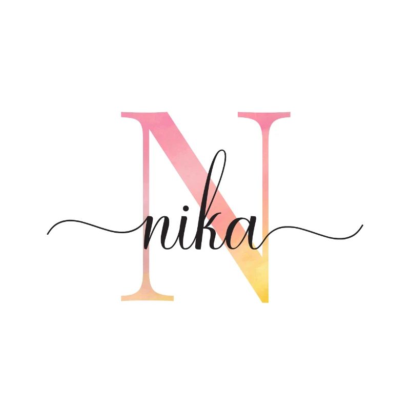N | Monogramme | Nom | Nika |Aquarelle