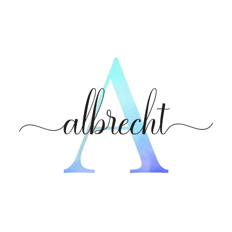 A| Monogramm | Name | Albrecht | Watercolor