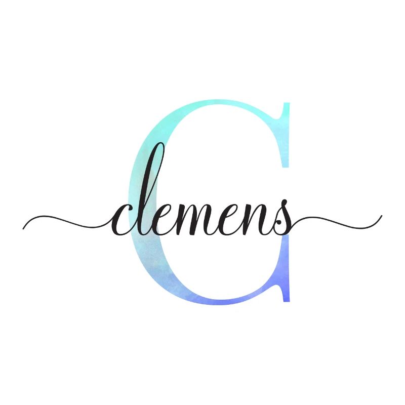C| Monogramme | Nom | Clément| Aquarelle