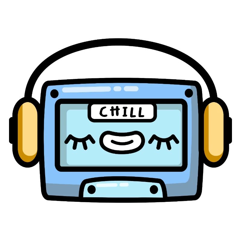 Chillendes Musik Tape mit Kopfhörer