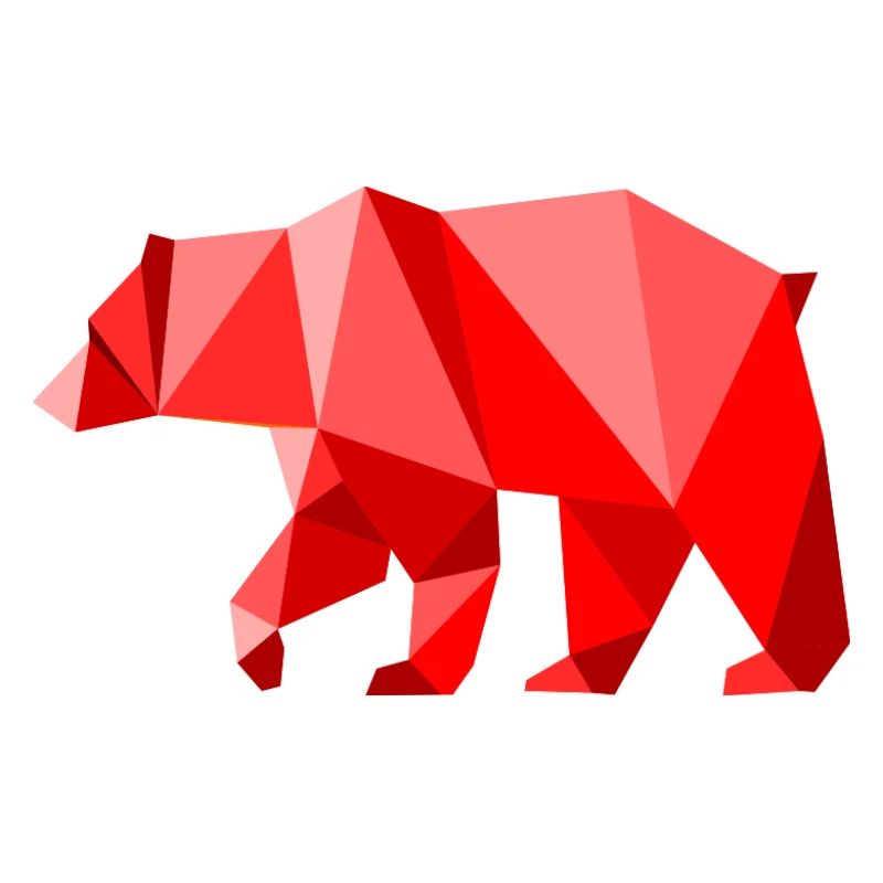 Roter Lowpoly-Bär