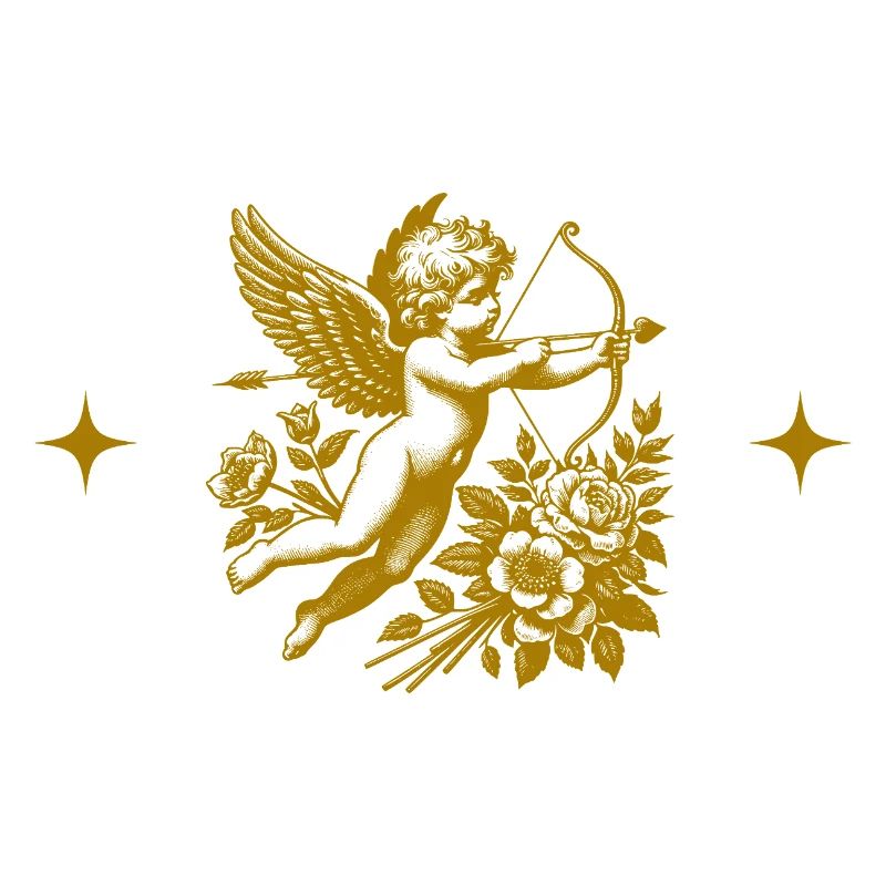 Cupid Doré et Fleurs
