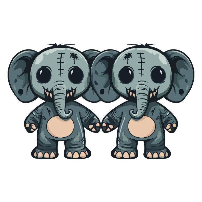 Éléphant Halloween équipe drôle