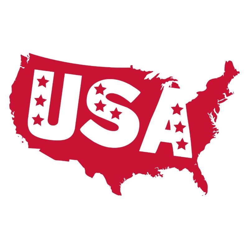 Rote USA Silhouette mit Sternen