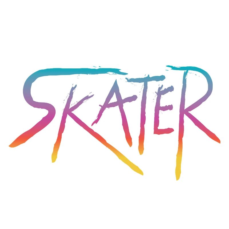 Skater Retro Colorful Gradient Script Street Art