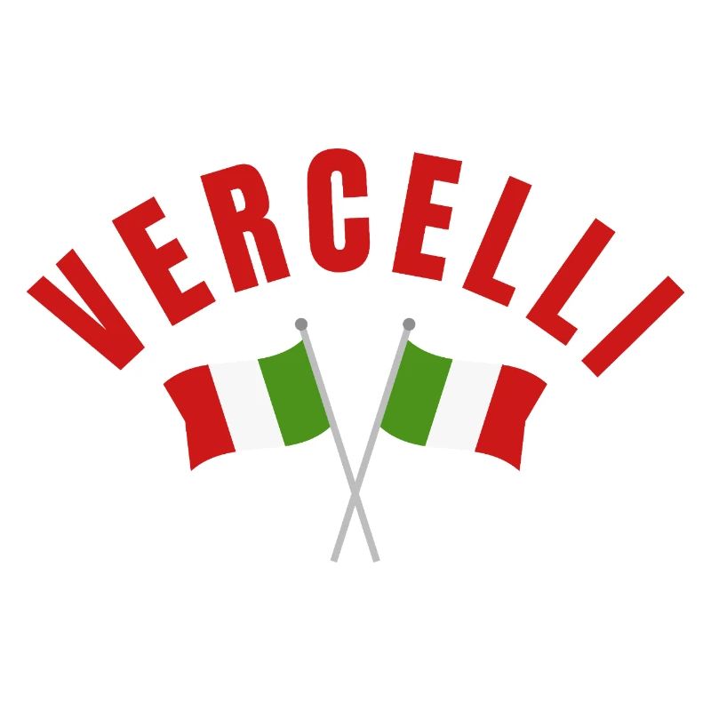 Vercelli with Italian Flags