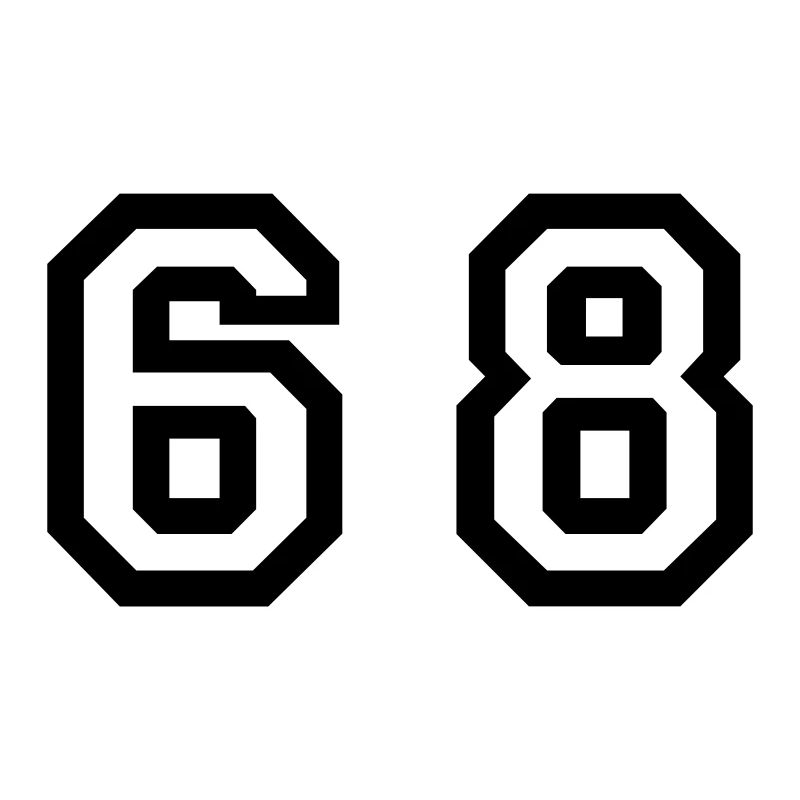 Number - 68 - Sixty Eight