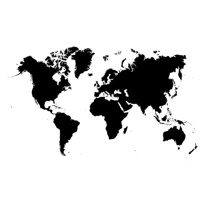 Carte du monde Noir
