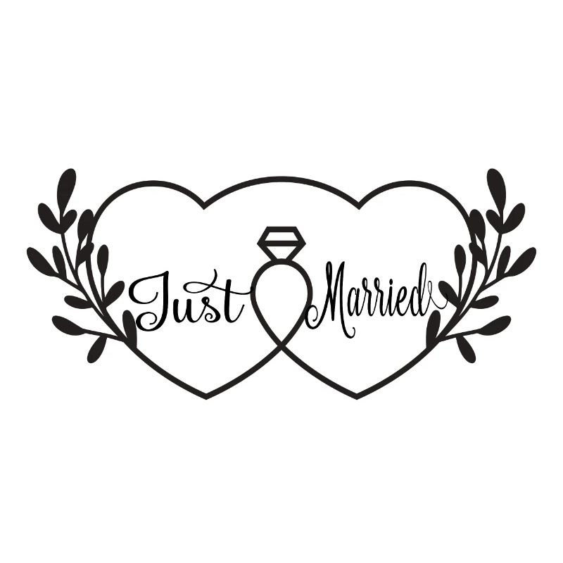 Intertwined Hearts & Ring - Just Married