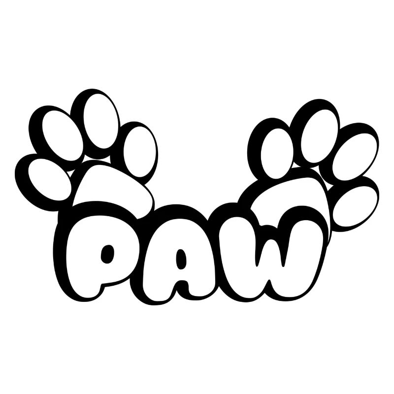 Paw Katzenpfoten Design mit zwei Pfötchen