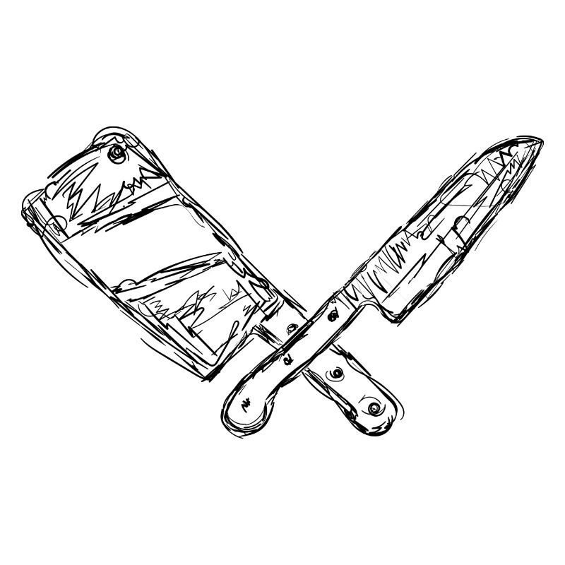 Knife and cleaver drawing