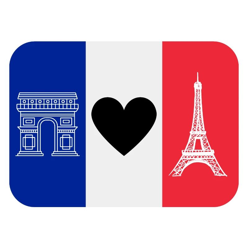 France monuments et drapeau bleu blanc rouge