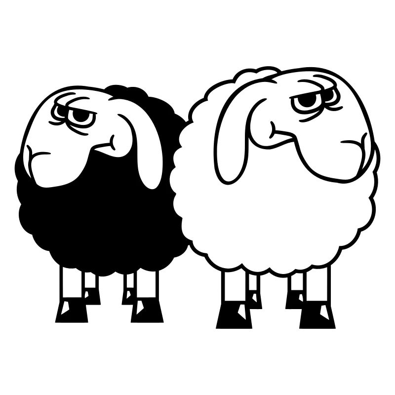 2 Schafe Gucken Skeptisch Beleidigte Freunde Team