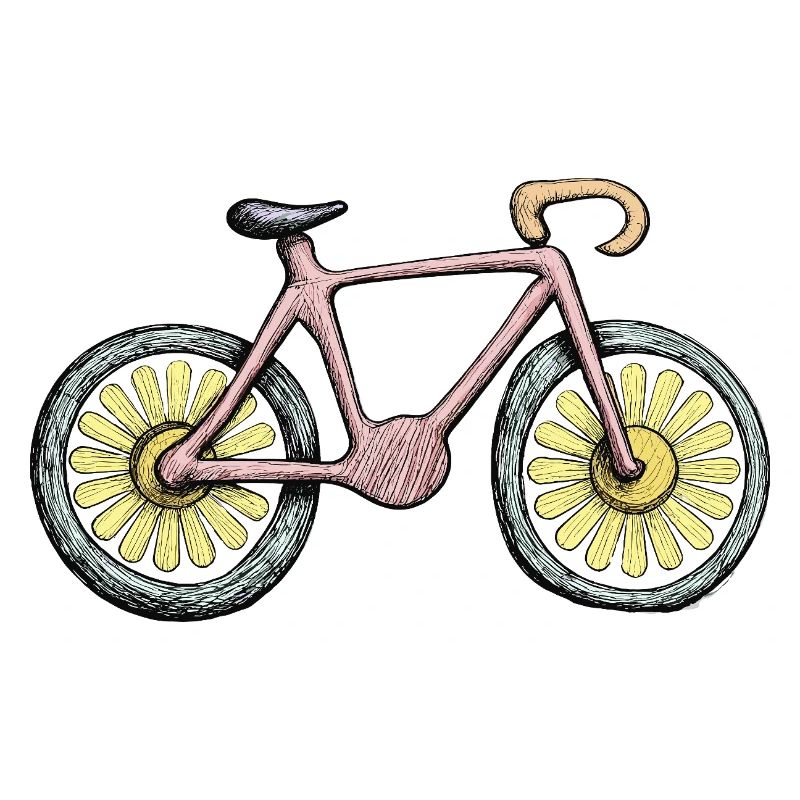 Roue de fleurs Art de vélo Fleur de protection de l’environnement