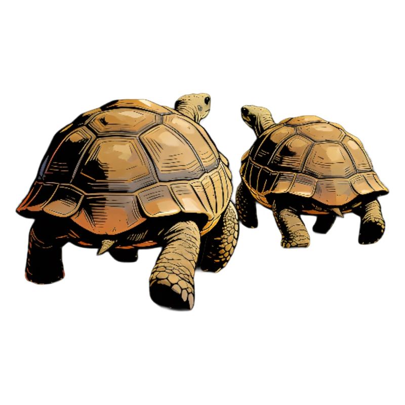 Duo turtles in the evening light