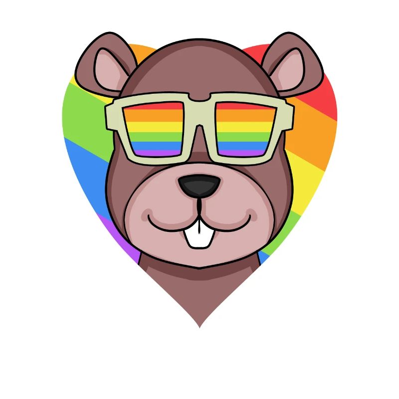 LGBT Tier Biber Regenbogen Herz