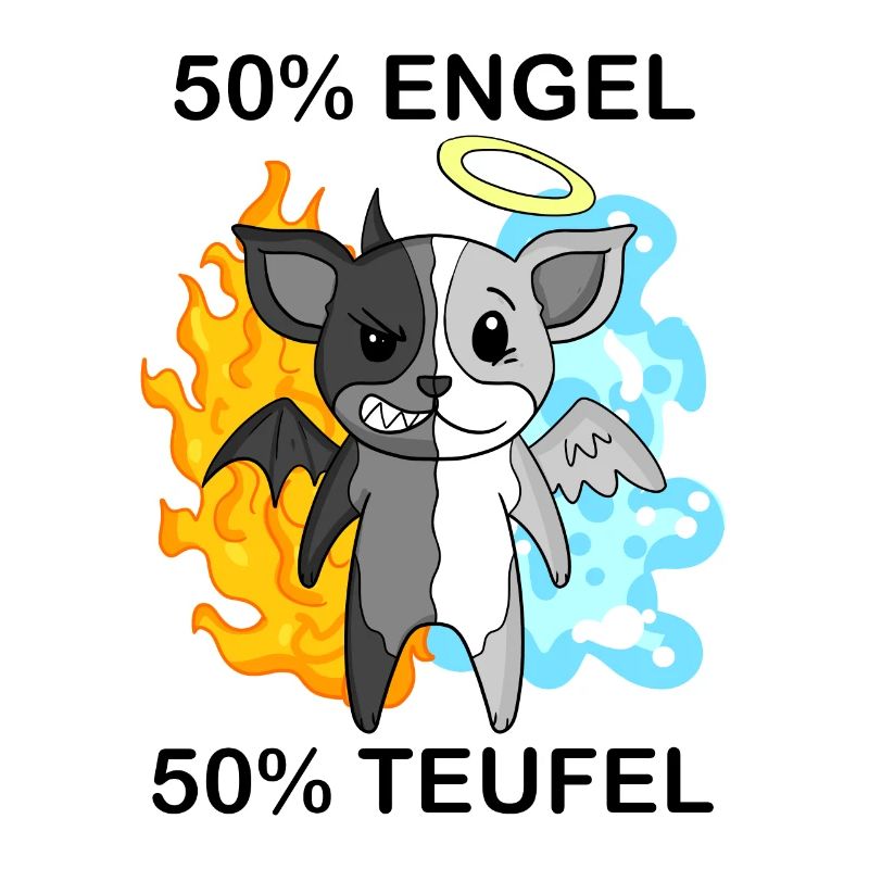Hund Terrier - Engel und Teufel