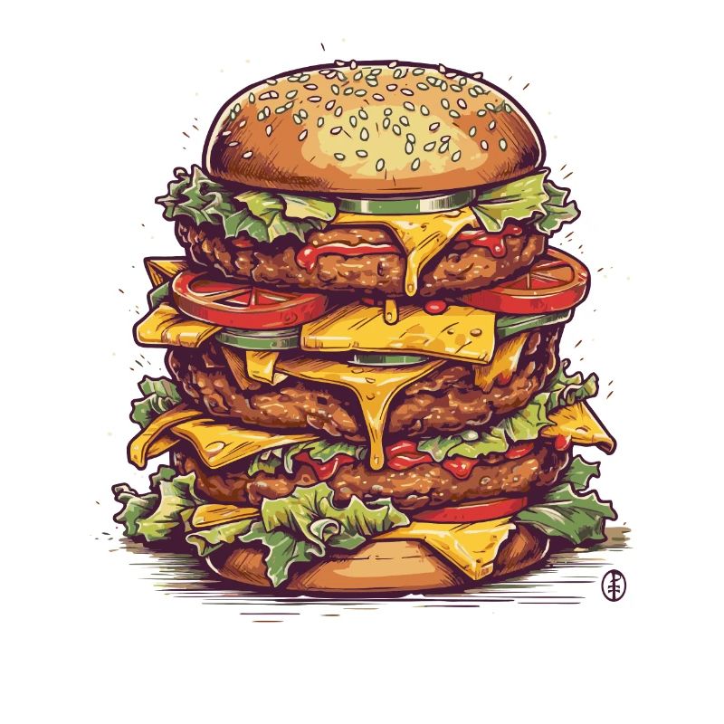 Ein riesiger Mega Cheeseburger