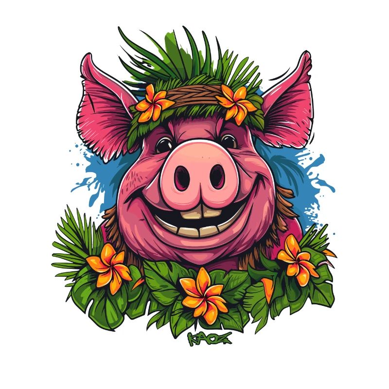Île de Pâques Vacances Plage Fleurs Cochon