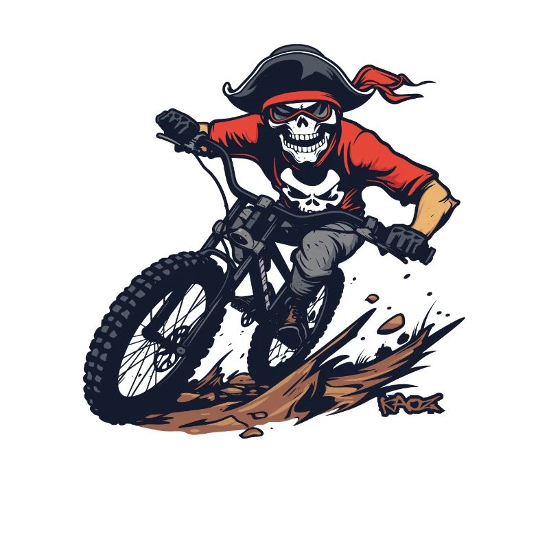 Skull Skeleton Pirate Mountain Biking