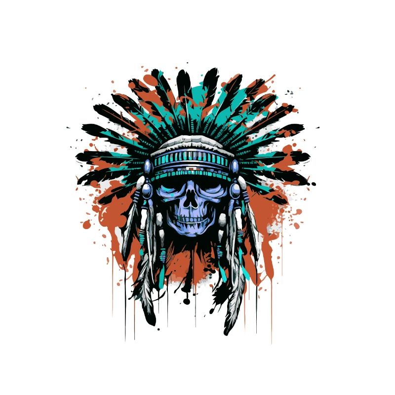 Apache Crâne Indien Coloré