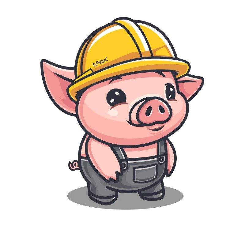 Arbeit als Handwerker Bauarbeiter Schwein