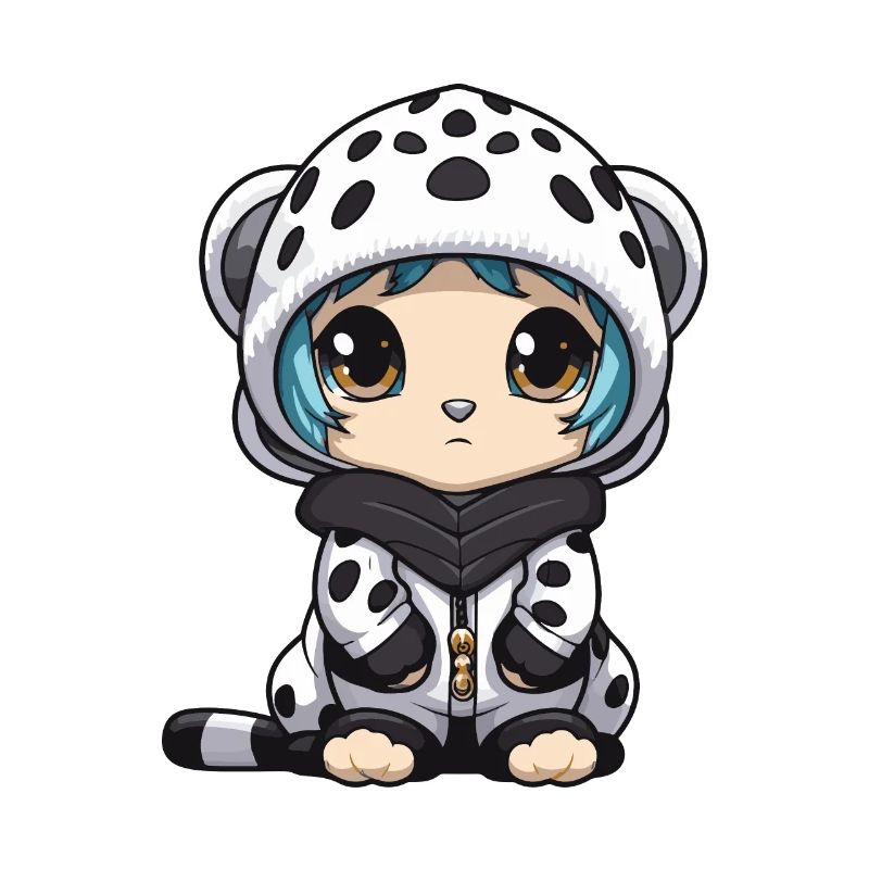 Snow leopard winter leopard baby