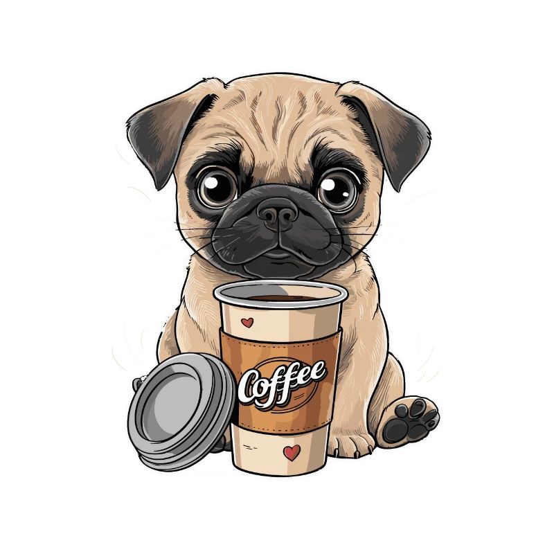 Mops Hundehalter Mops Liebe Kaffee