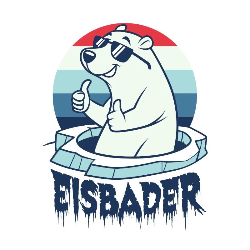 Eisbaden Eisbad Winterbader Cartoon