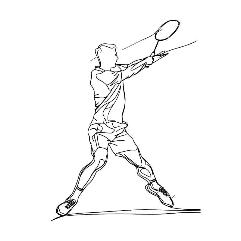 Badminton Player Drawing