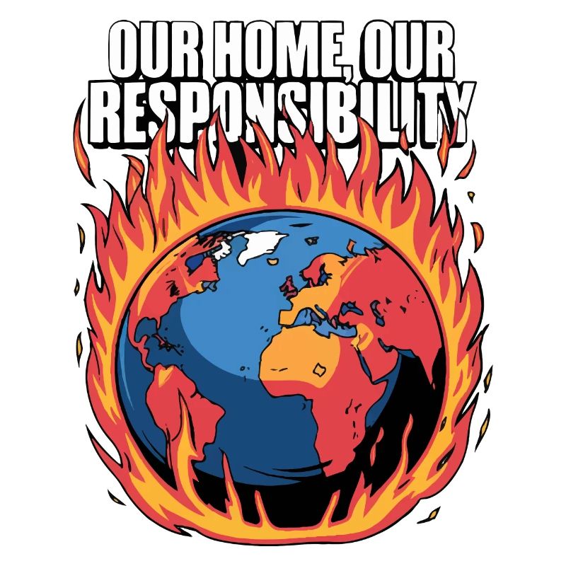 Our Home Burning Climate Responsibility Design