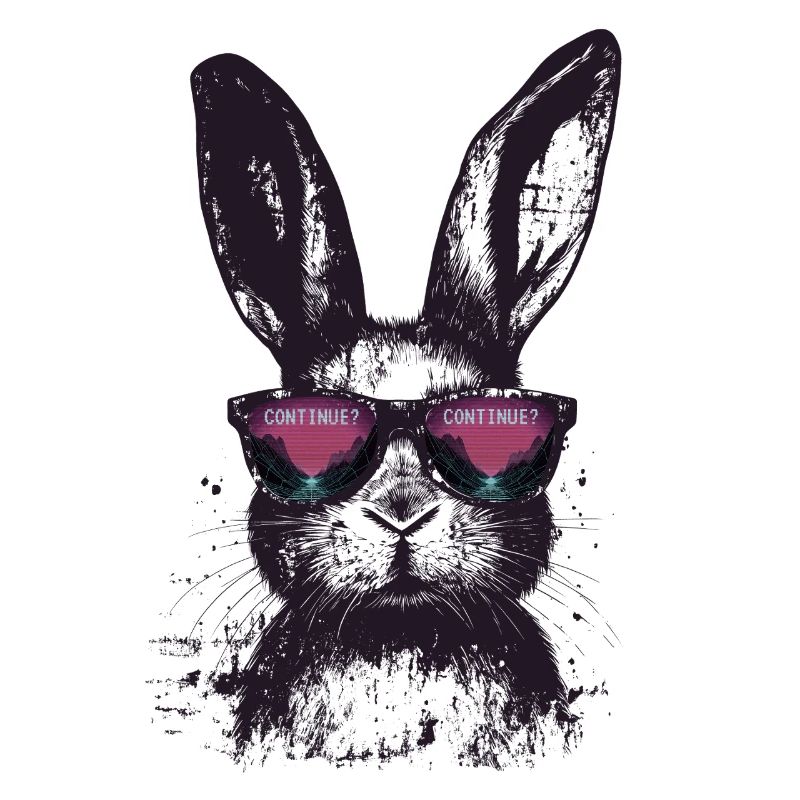 Hase Sonnenbrille Retro Synthwave Gaming Geschenk
