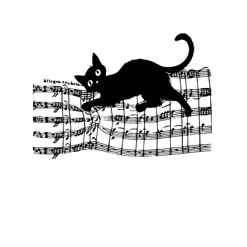 Chat Ludique Sur Partitions De Notes