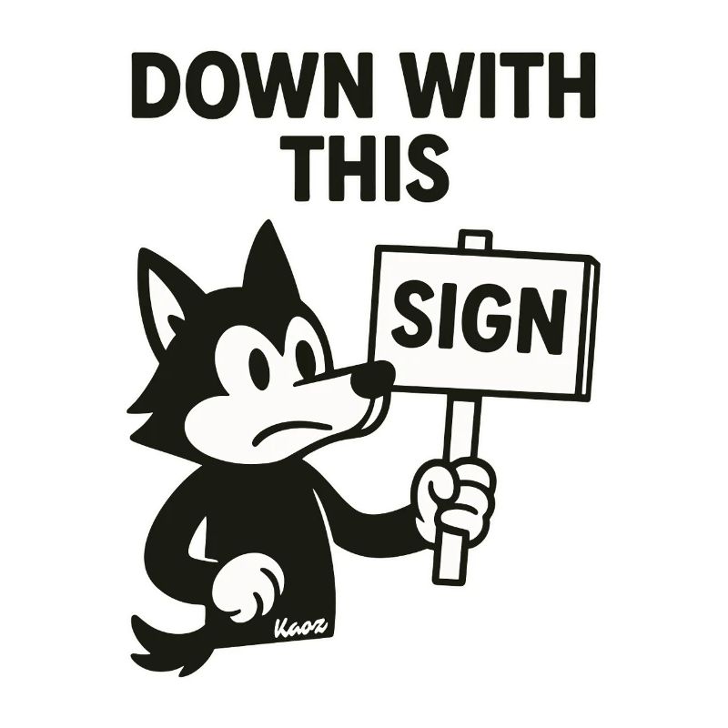 Protest Wolf : À bas cette pancarte