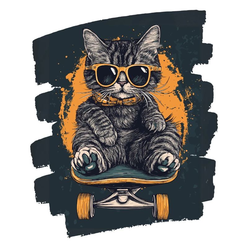 Chat sur skateboard