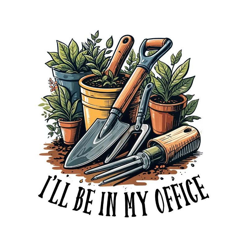 Garden Provision Tools and Plants Illustration