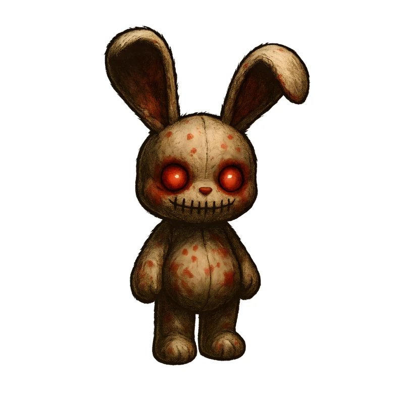 Poupée Lapin Étrange, Style Halloween