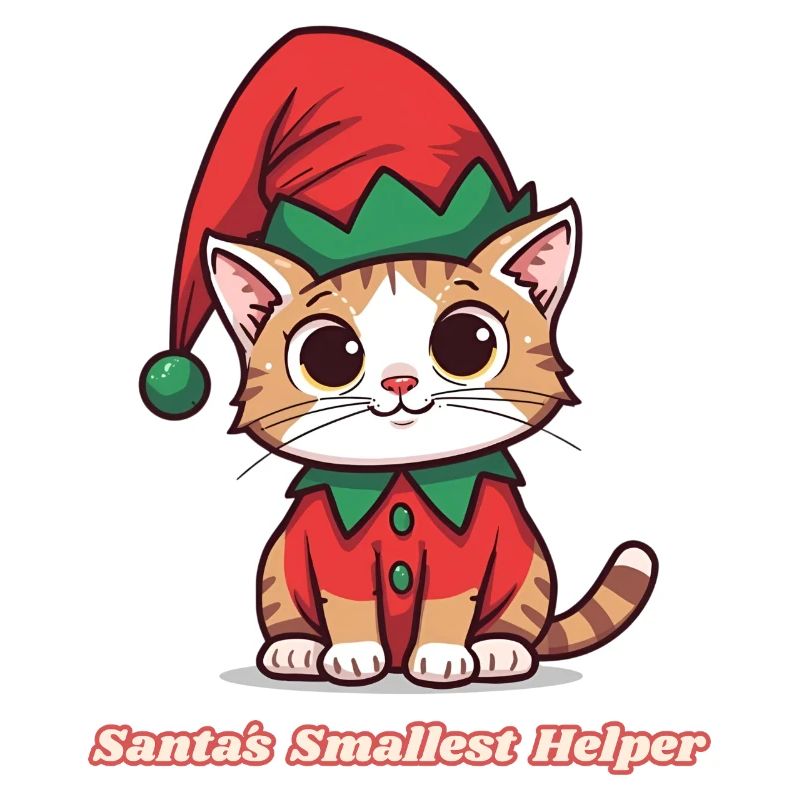 Weihnachtsdesign Katze – Santa’s Smallest Helper