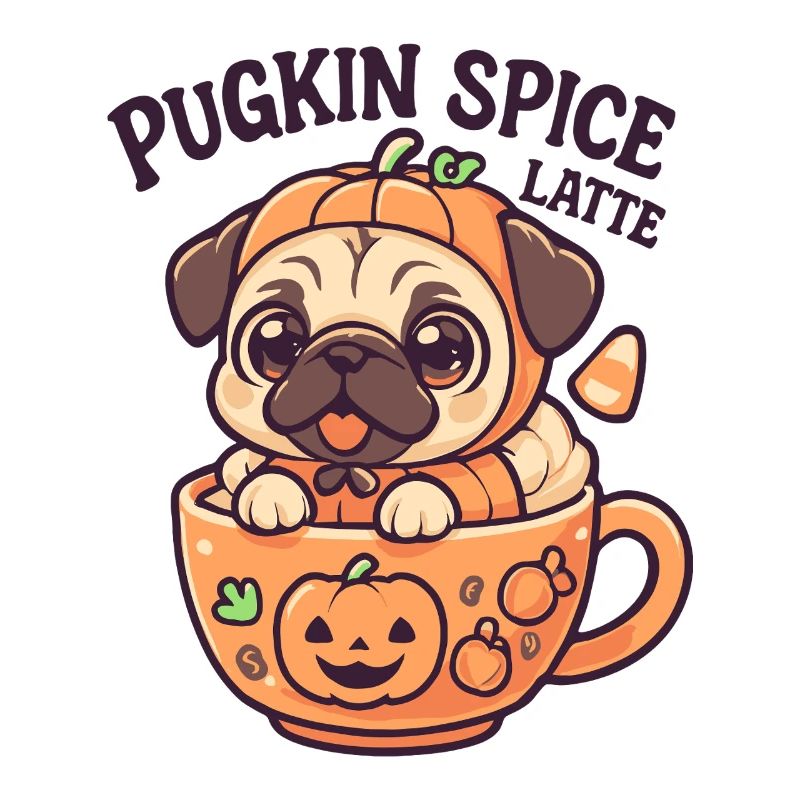 Pug Pumpkin Spice Latte Design
