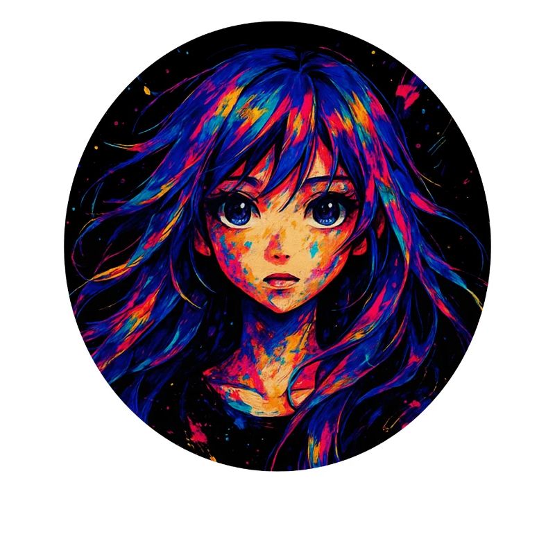 Illustration de fille d’anime explosive en couleur