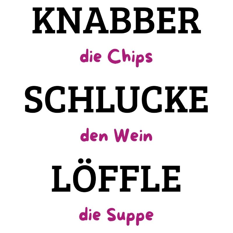 Chips Wein Suppe Typografie