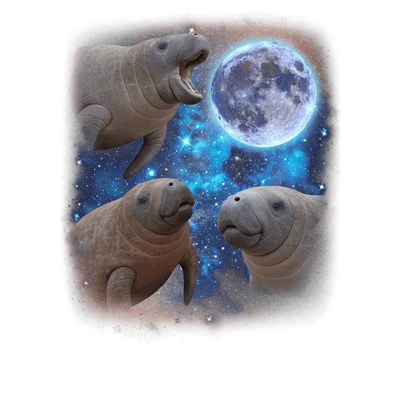 Trois lamantins hurlent à la lune. Étrange mème