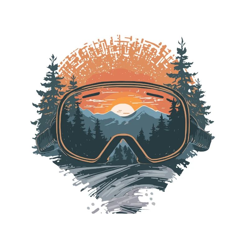 Masque de ski coucher de soleil