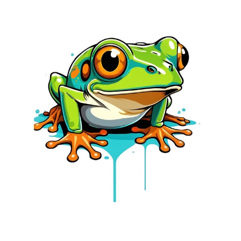 Frog Graffiti Neon Splash