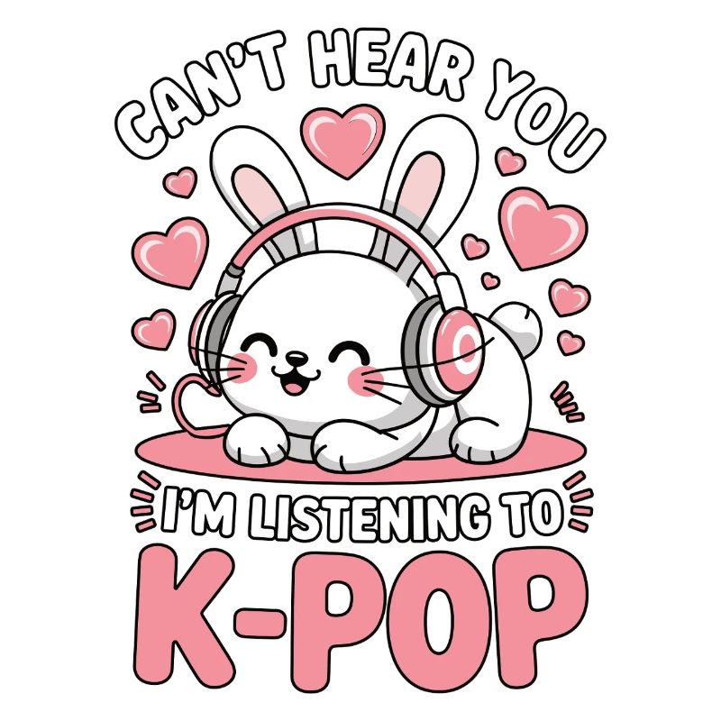 K-Pop Bunny mit Kopfhörern