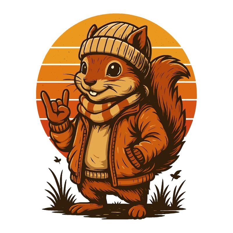 Cool squirrel in retro look
