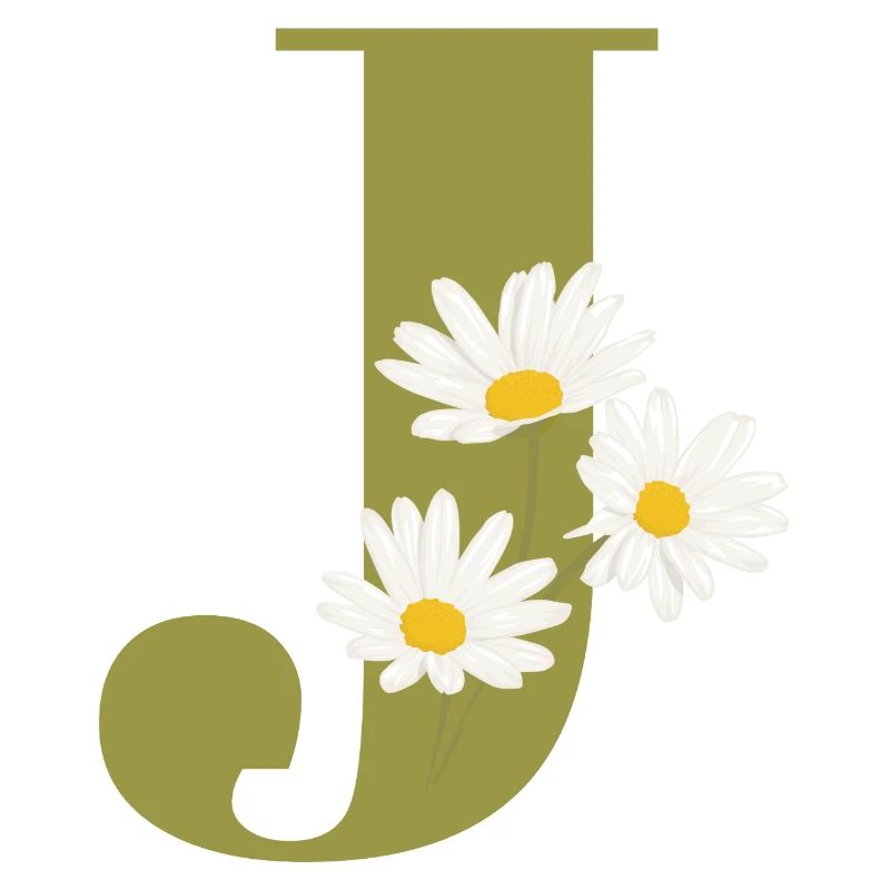 Buchstabe j Grüne Gänseblümchen