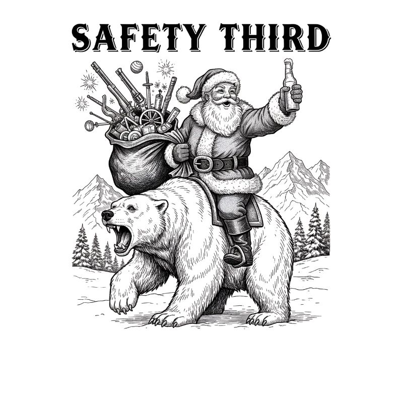 Safety Third Funny Sarcastic Christmas Safe