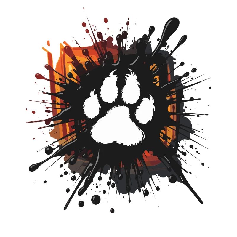 Animal paw print artwork explosion