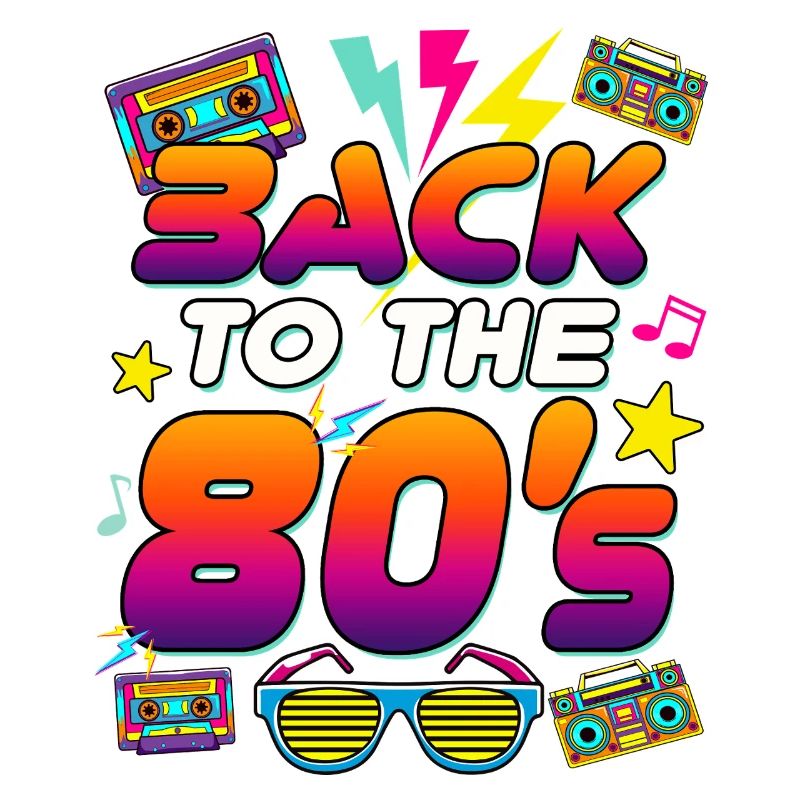 80s Neon Retro Cassette